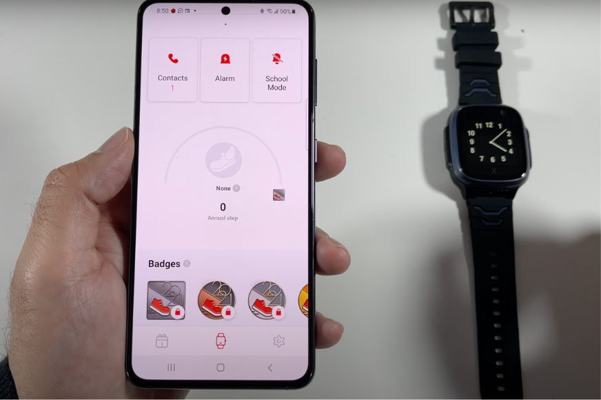 Man sieht den Schirttzähler der XPLORA X5 Play in der App. 